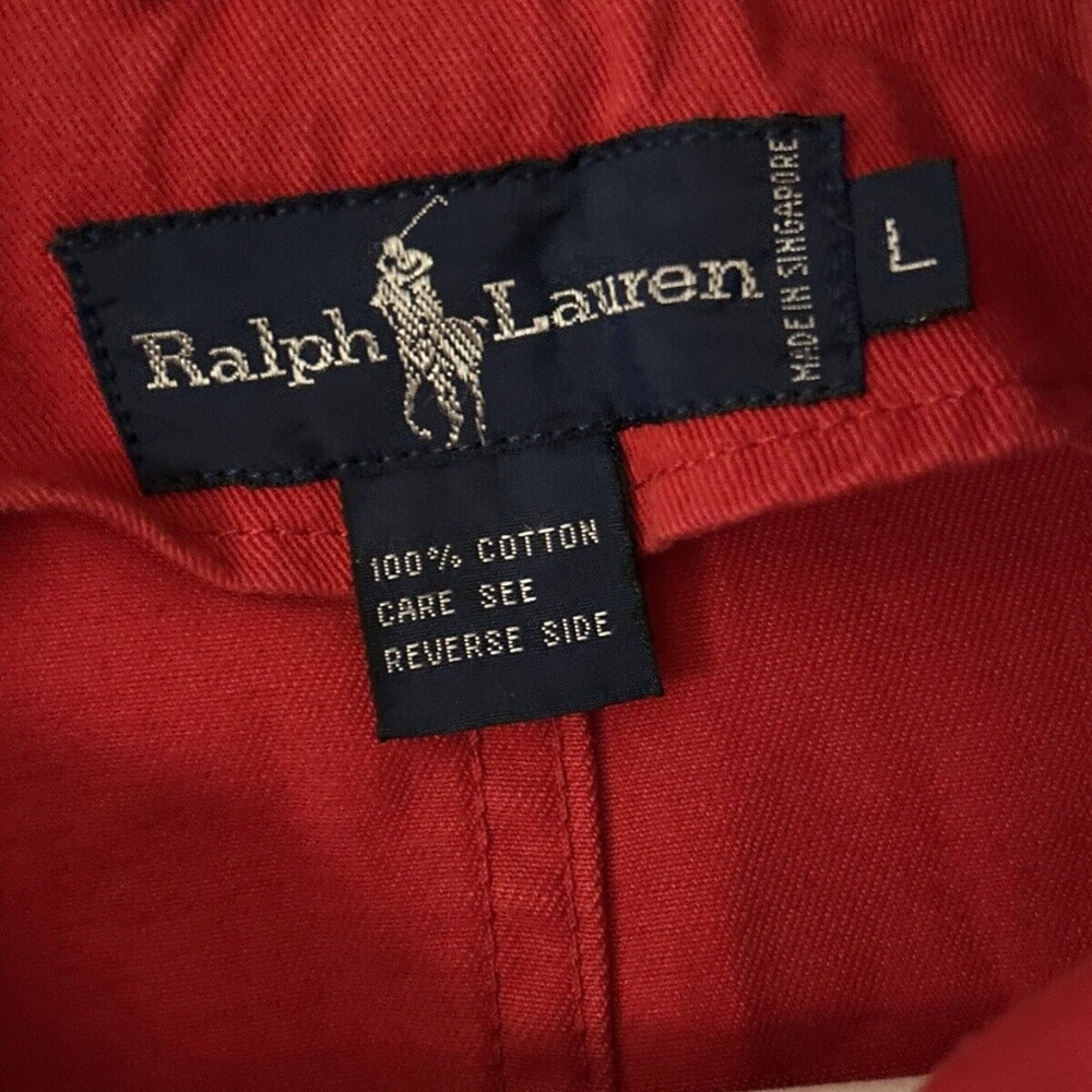 Ralph Lauren Woman’s Size Large Red Double Breasted Denim Pea Coat - Picture 2 of 12